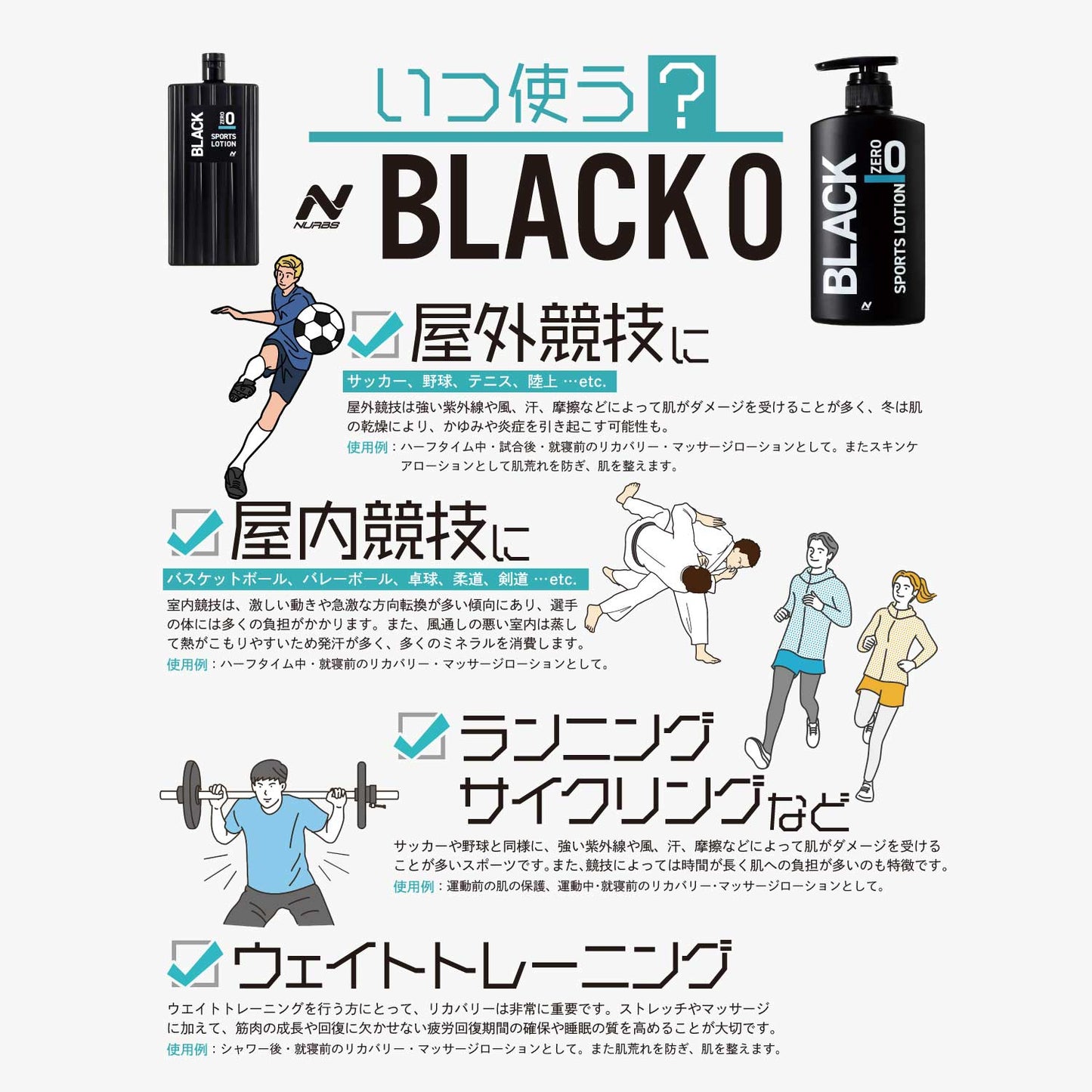 日焼けローション(スポーツローション)ブラック0 説明POP